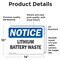 Signmission Lithium Battery Waste, 14 in W x Rectangle, Vinyl Decal OS-2PACK-NS-D-1014-L-15885 - alternate 2